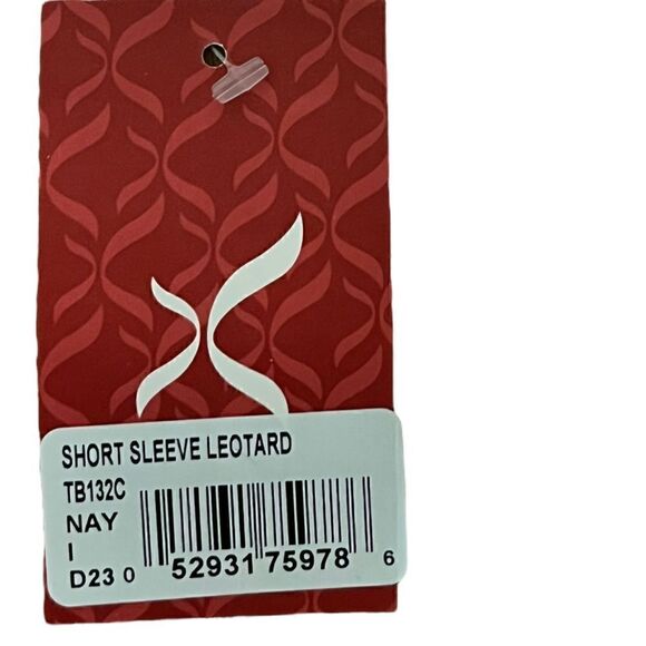 Capezio Navy Short Sleeve Dance Leotard, Size I (Intermediate/6Y), NWT - Picture 4 of 6